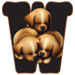 Puppies type letter W