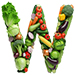 Veg type letter W