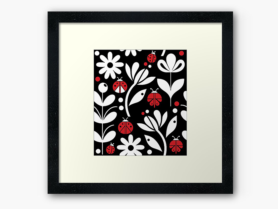 Black Ladybug Wall Art