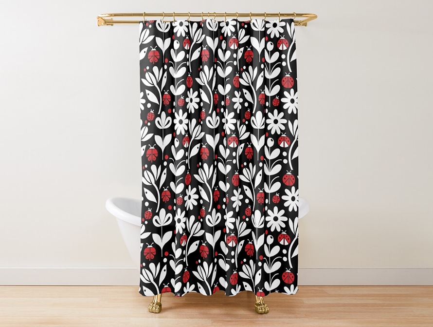 Black Ladybug Bath Decor