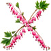 Letter X in Bleeding Hearts type design