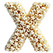 Popcorn type letter X