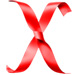 Letter X in Ribbon type design