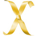 Letter X in Ribbon type design