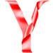 Letter Y in Ribbon type design