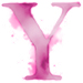 Watercolor Pink paint type letter Y