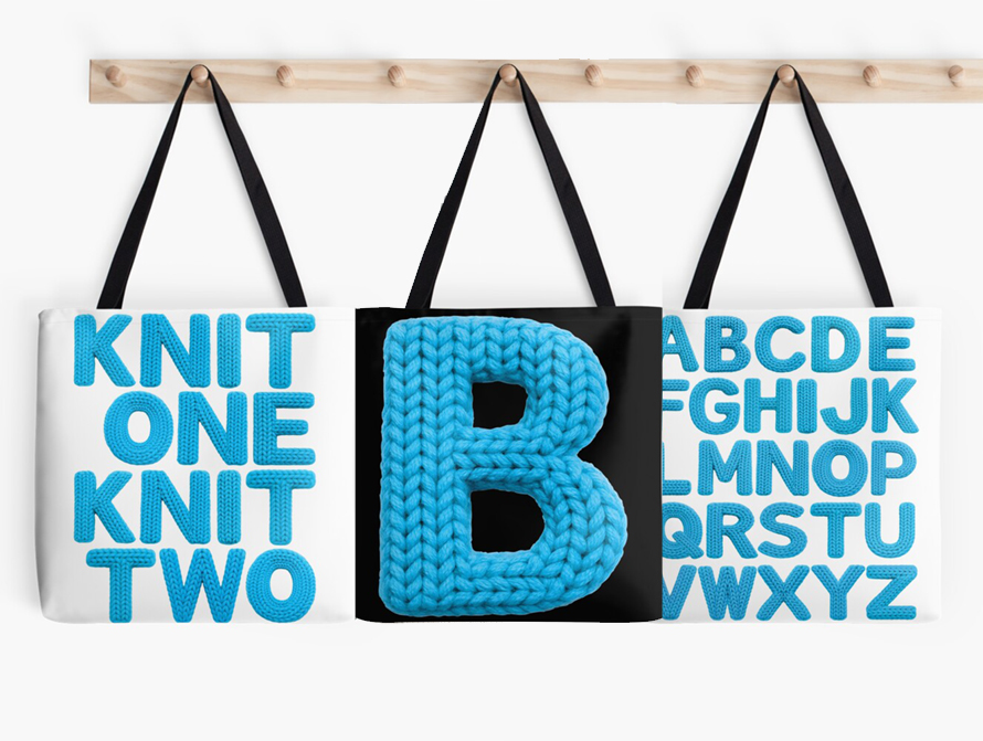 Knit Letter Totes