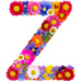 Letter Z in Summer Flowers type design