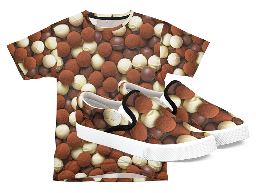 Bonbon overall print t-shirt and slip-on shoes
